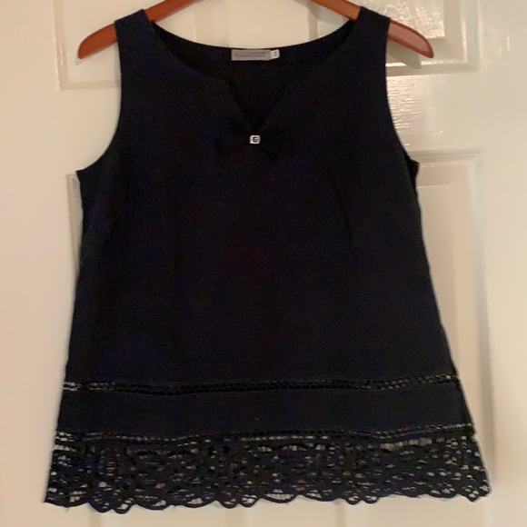 Tops - Alberto Conforti bevy blue sleeveless shirt.